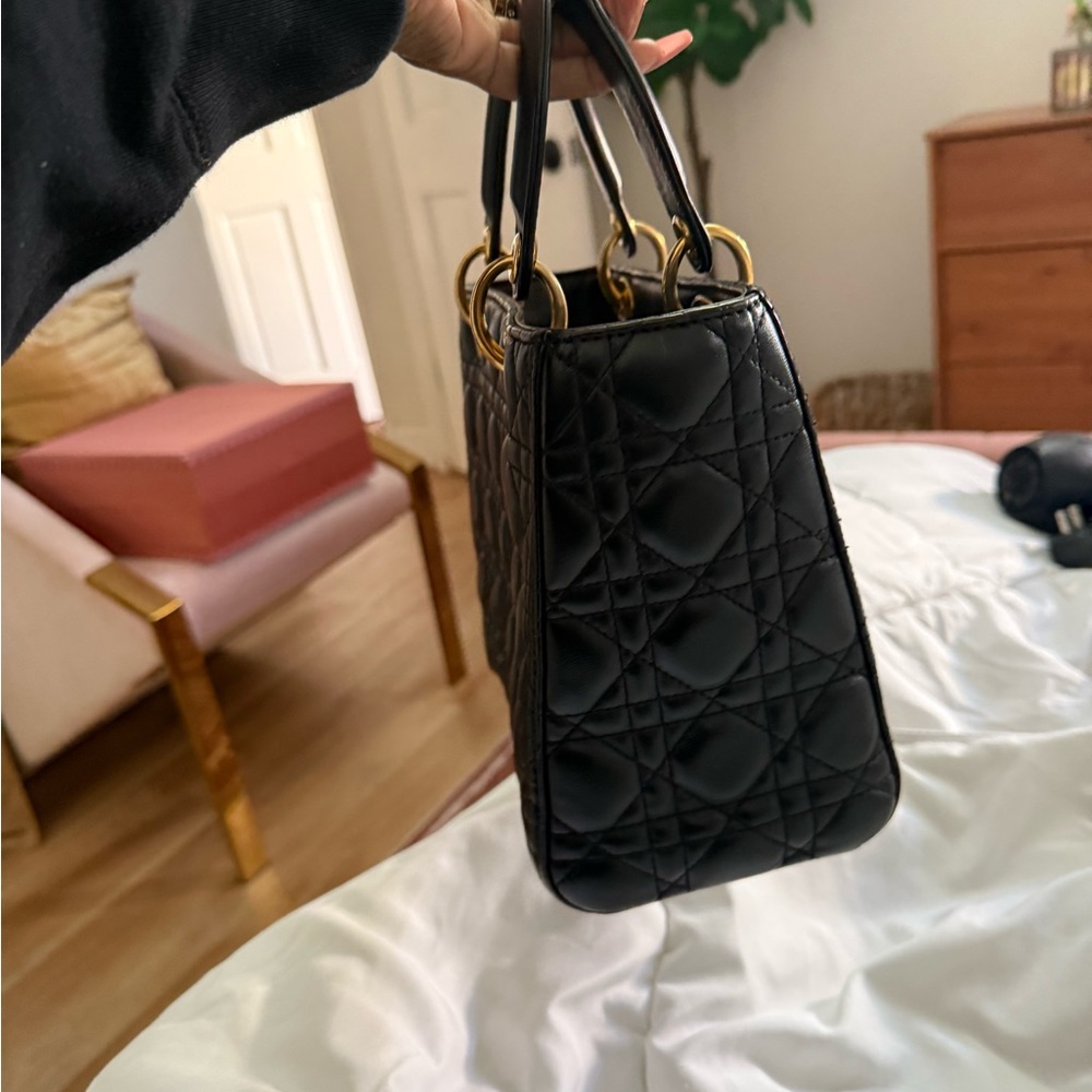 Dior Black Quilted Mini Lady Bag with Gold Hardware - Picture 4 of 16